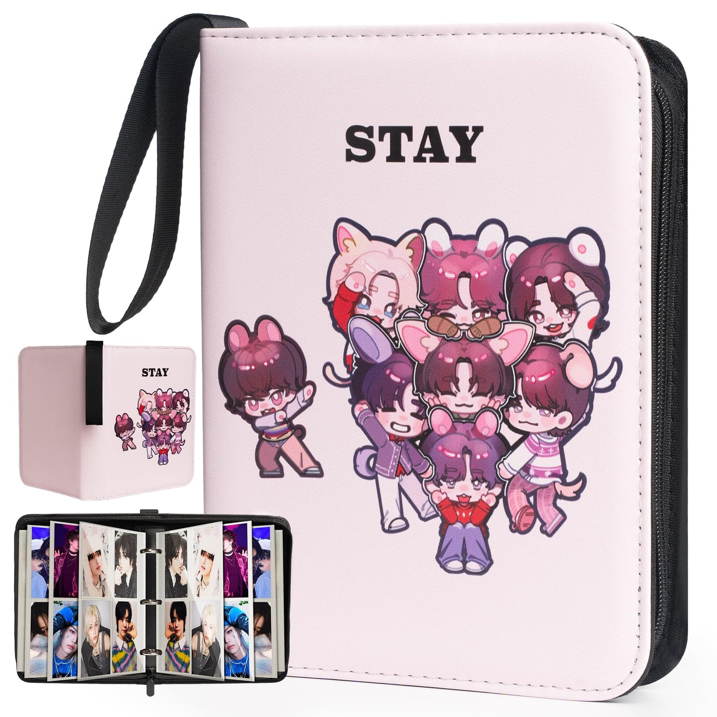 Stray Kids Kpop Photocard Binder-Skzoo Trading Card A5 Binder Cartoon Photocard Holder With 400 Cards Sleeves  Photo Album for Skz Merch And Lomo Cards
