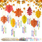 8 Sets Fall Wind Chime Kit 3D Make Your Own Maple Leaf Wind Chime Thanksgiving DIY Wooden Hanging Ornaments Fall Crafts for Autu