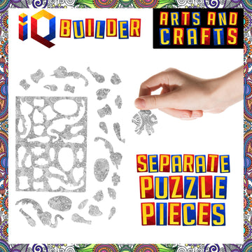 Iq Builder | Arts And Crafts For Girls Age 12 Year Old And Up | 3D Art Coloring Painting Animal Puzzle Set | Fun Creative Diy Toys | Family Craft Kit With Supplies | Best Toy Gift For Kids