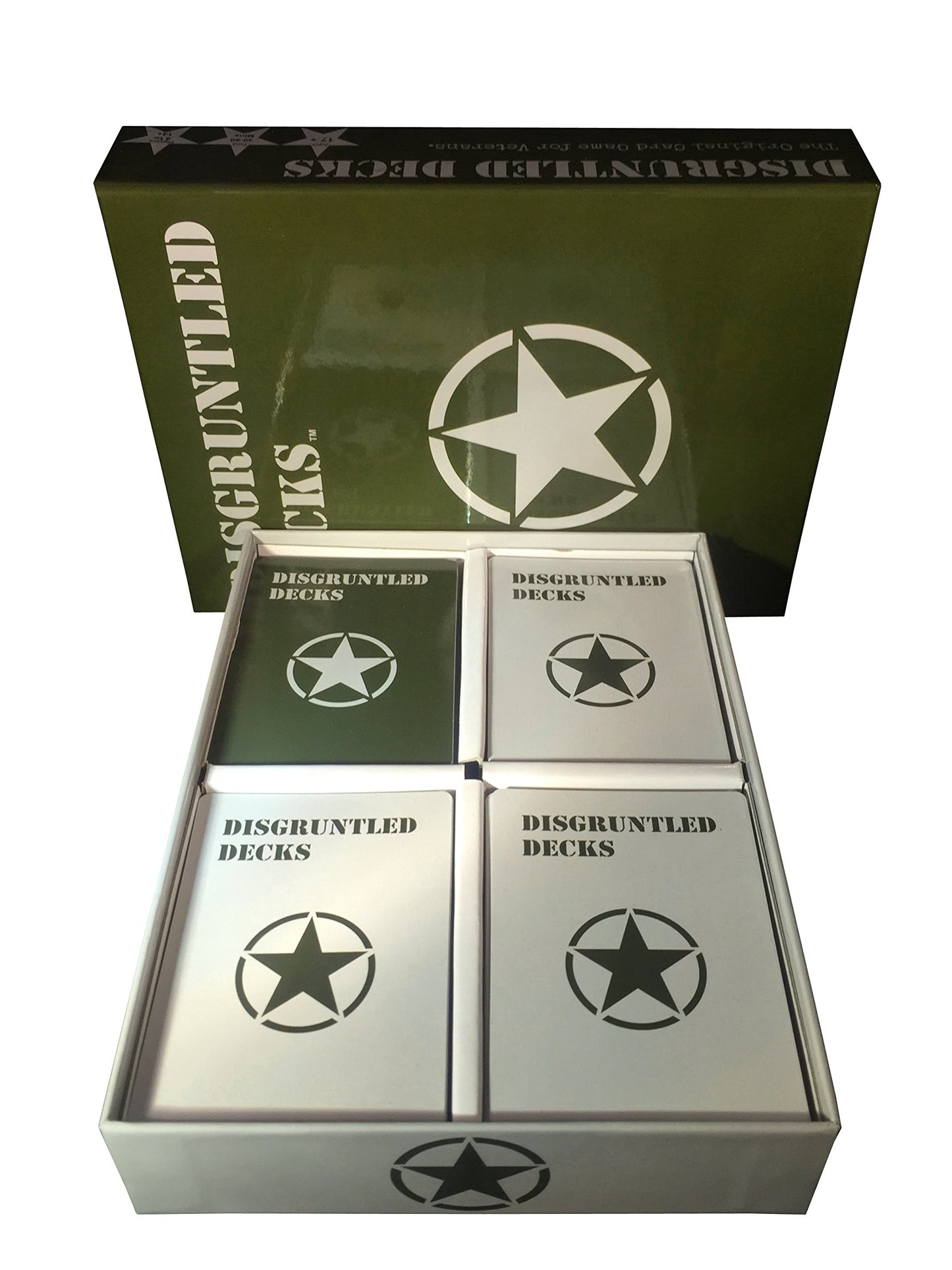 Disgruntled Decks Military Party Card Game - Army-Themed, Grey, 5.79" x 7.72" x 1.5", Cardstock