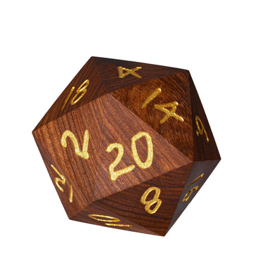 Hddais 50Mm Large D20 Dice, Red Sandalwood 20 Sided Dnd Dice Natural Wood D&D With Gift Case For Dungeons And Dragons Role Playi