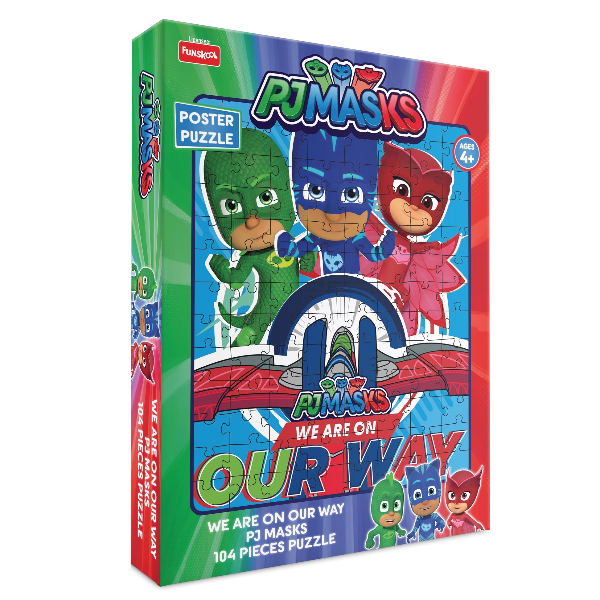 FunskoolPj Masks  We Are On Our Way,Educational,104 Pieces,Puzzle,For 4 Year Old Kids And Above,Toy