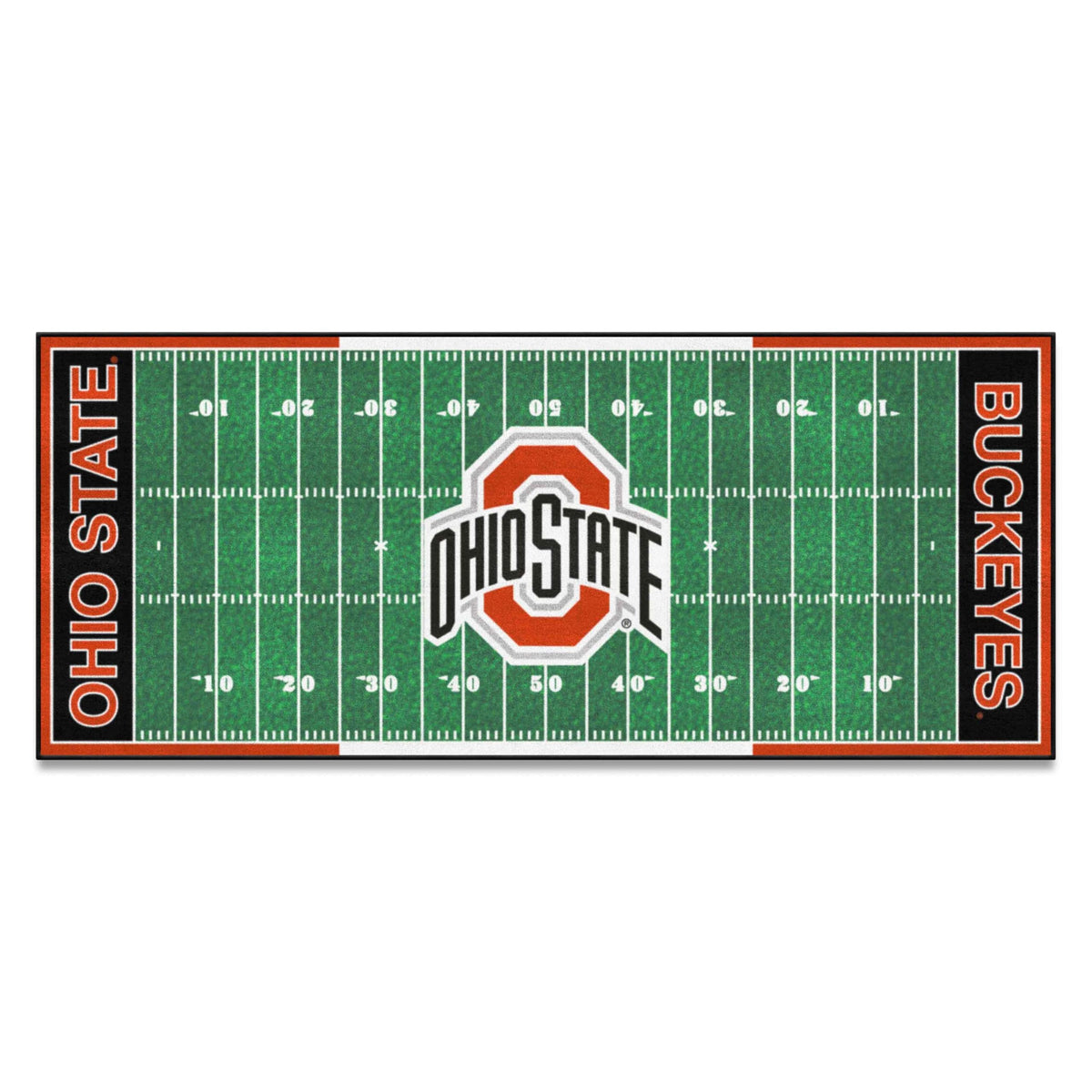 FANMATS - 7340 NCAA Ohio State University Buckeyes Nylon Face Football Field Runner , 30x72