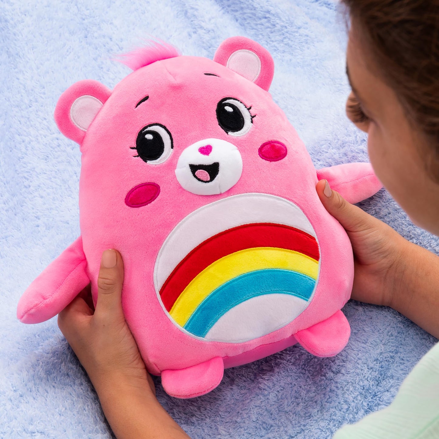 Care Bears Cheer Bear 10" Plush - Soft Pink Polyester Toy for Ages 4+, Medium Size, Huggable Design