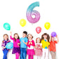 Gifloon Number 6 Balloon - 40 Inch Foil Balloon for 6th Birthday, Nylon, Space Gradient Color, Large Size