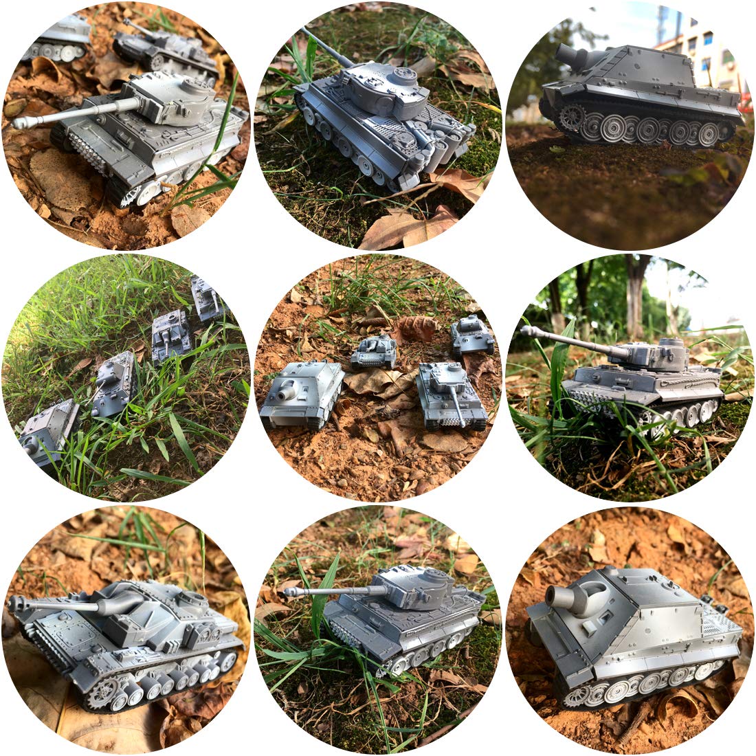Kvvdi 4 Sets Upgrade 3D Puzzles Plastic Model Toy Tank Kit for mature-themeds  Military Tiger Tank Model  enhanced Scale Model Tanks Kits Collection