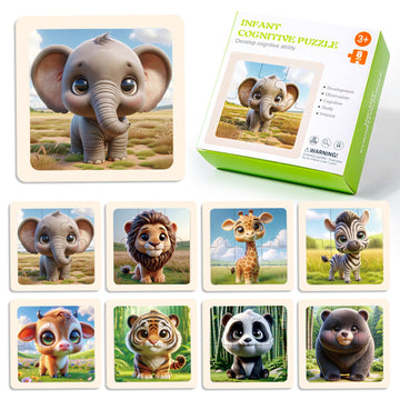 Einzufuf Puzzles For Toddlers 2-4, 8 Packs 6 Pcs Animals Puzzles For Kids Ages 4-6 Montessori Toys Educational Toys - 2 3 4 5 Ye