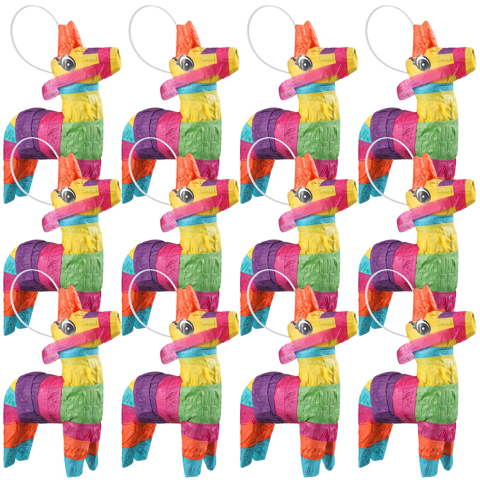 Kathfly 12 Pcs Mini Donkey Piatas Small Mexican Piata Cactus Fiesta Decorations Mexican Party Decorations Cinco De Mayo for Fies