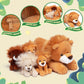 Ikasa Mommy Lion Stuffed Animal Mom And Baby Plush Toy, Cute 17'' Soft Small Mama Family Set Cuddly Toys With Little Mini Babies
