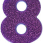 Amscan Birthday Celebration, Numeral #8 Glitter Candle, Party Supplies, Purple, 3 1/4, Model: