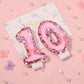 BOXOB Girls Birthday Number 10 Candles, 2.95in Pink Glitter Butterfly Cake Toppers, Wax, Model 08367, Perfect for Parties and Celebrations