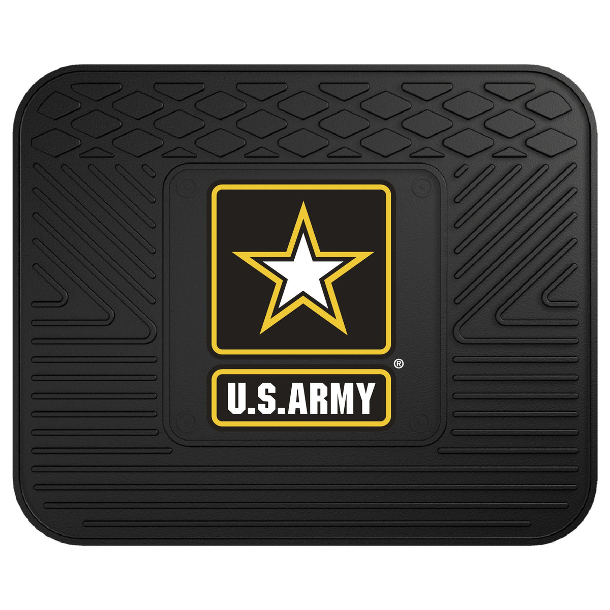 FANMATS 11036 U.S. Army Back Row Utility Car Mat - 1 Piece - 14in. x 17in., All Weather Protection, Universal Fit