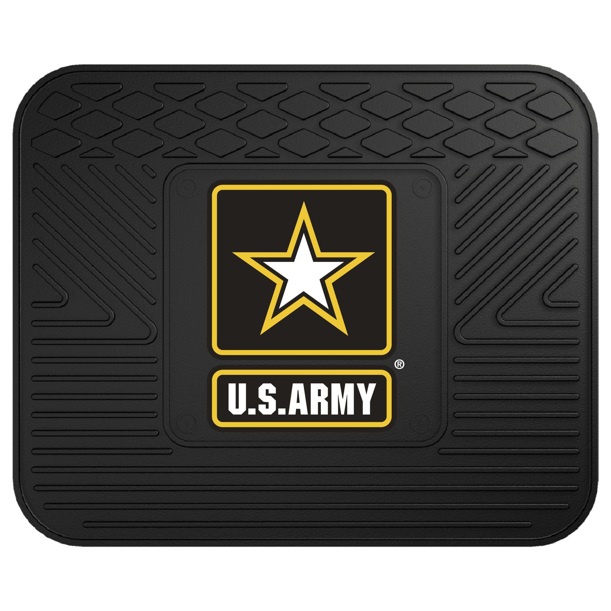 FANMATS 11036 U.S. Army Back Row Utility Car Mat - 1 Piece - 14in. x 17in., All Weather Protection, Universal Fit