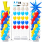 Kasyat 2 Set Red Blue Yellow Balloon Column Stand Kit Cartoon Hedgehog Explosion Star Foil Balloons Arch Garland Kit with Adjust