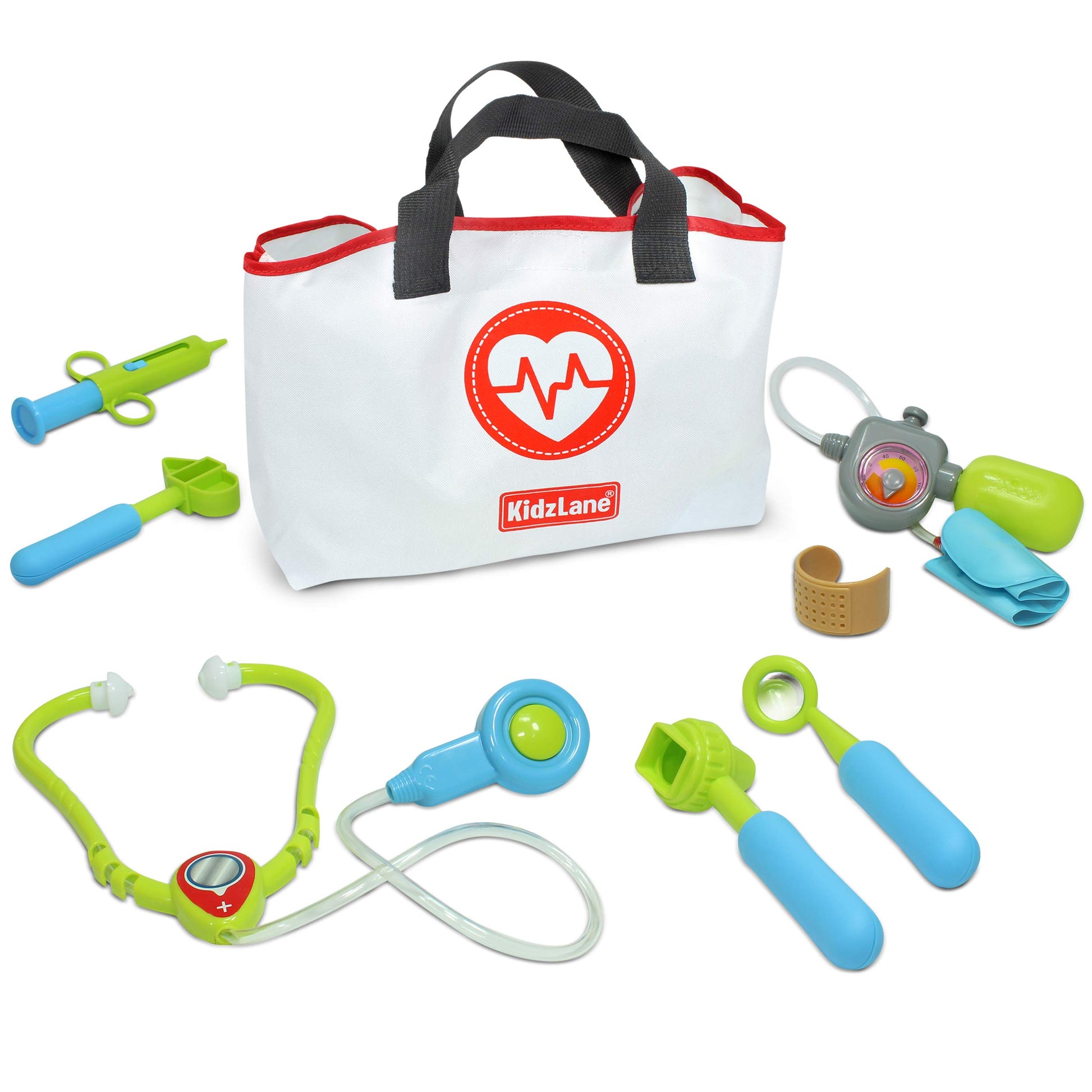 Kidzlane Play Doctor Kit for Kids and Toddlers - Kids Doctor Play Set - 7 Piece Dr Set with Medical Storage Bag and Electronic S