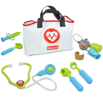 Kidzlane Play Doctor Kit for Kids and Toddlers - Kids Doctor Play Set - 7 Piece Dr Set with Medical Storage Bag and Electronic S