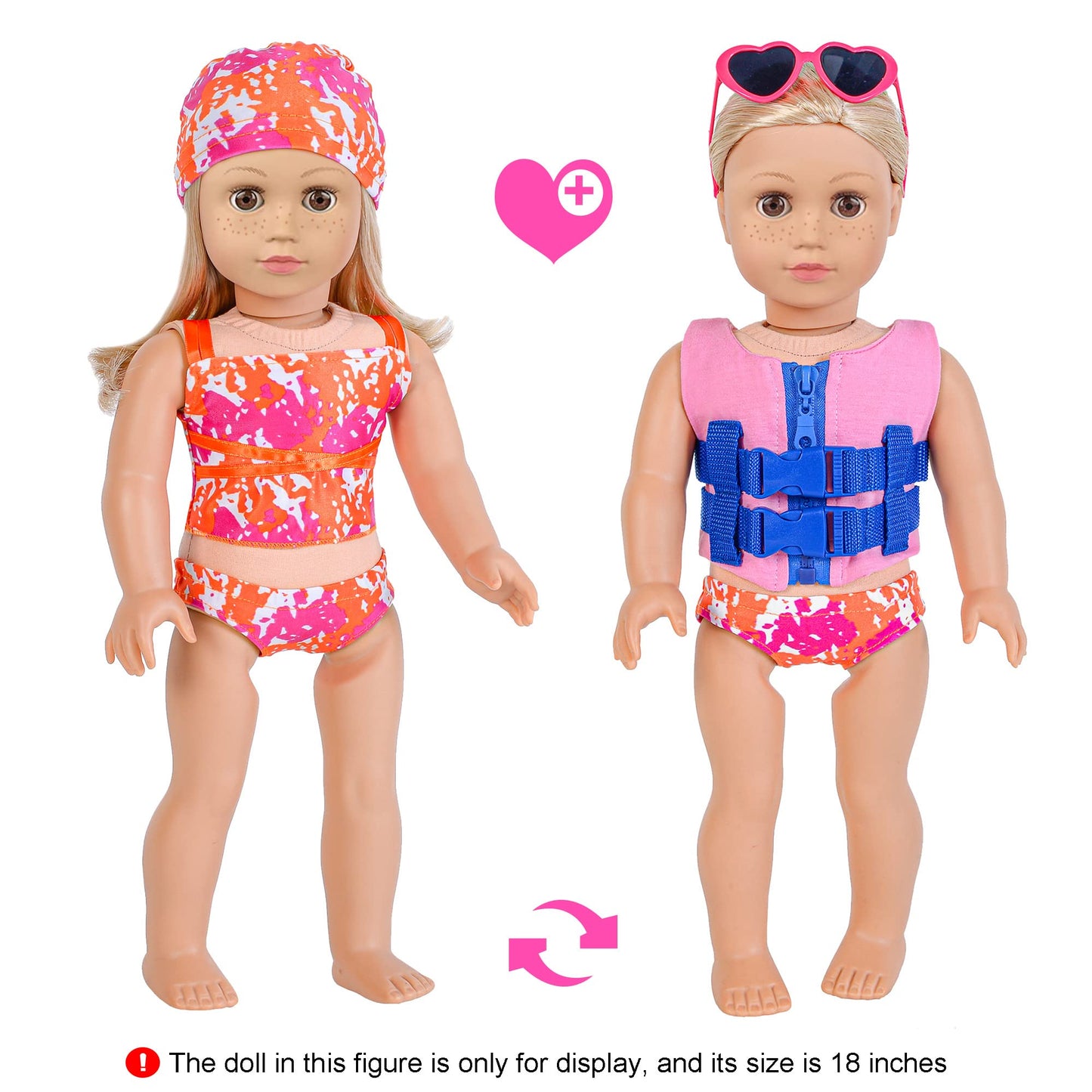 Ebuddy Doll Clothes 18 Inch Doll Accessories Beach Themed Playsets Diving Suit For 18 Inch Girl Dolls(No Doll)