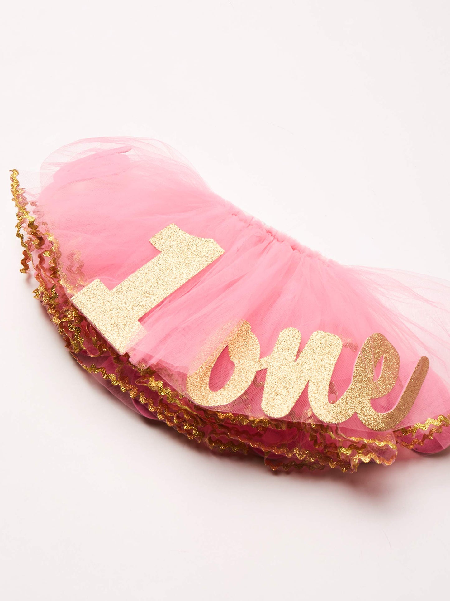 Mud Pie Baby Girls Glitter Party Hat Headband And Tutu Set Special Occasion Dress, Pink,Gold, 0-18 Months Us