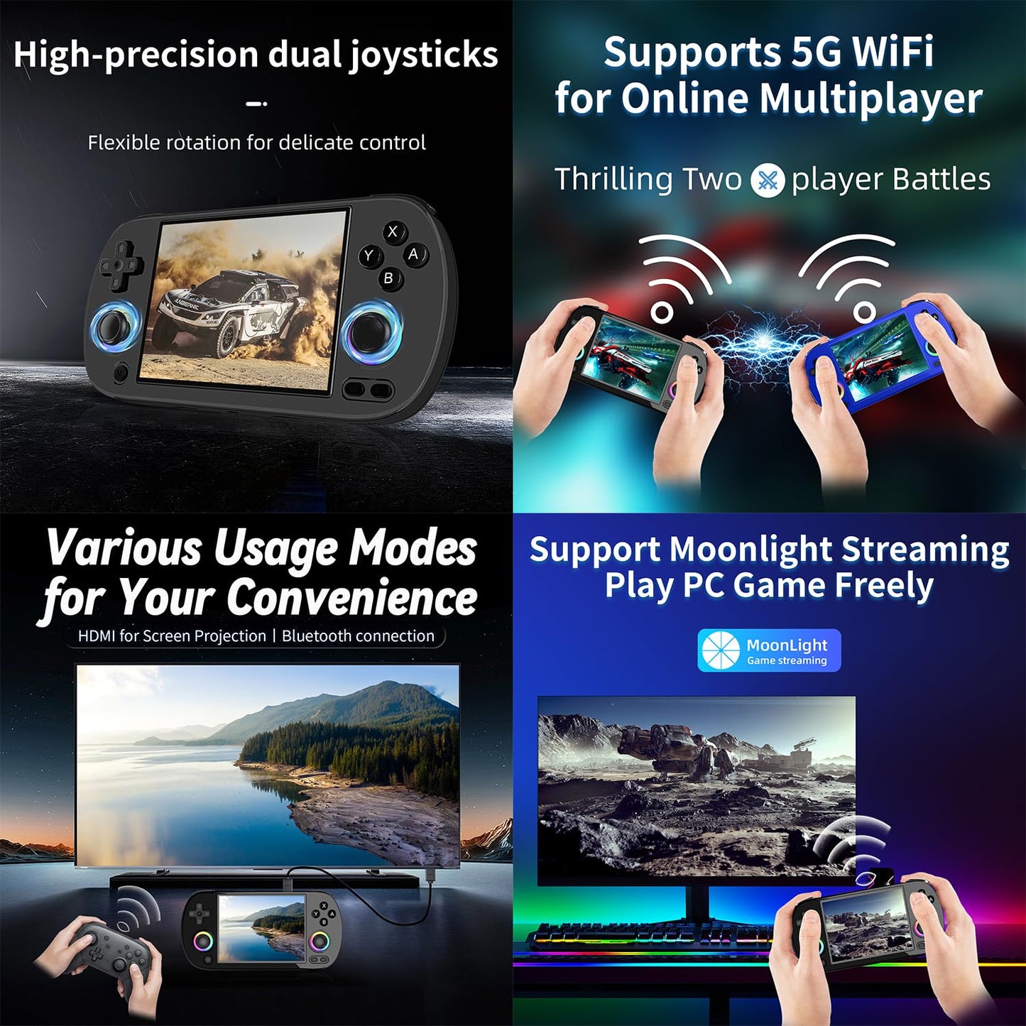 RG40XX H Retro Handheld Game Consoles RG40XXH Retro Gaming Console 64 TF Card Preloaded Games 5000+ Portable Gaming Console Linu