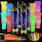 HONLYNE 400 Pcs Glow Sticks Bulk Party Pack, 8 Glow in the Dark Party Supplies, Glow in the Dark Light Up Sticks with Connecto