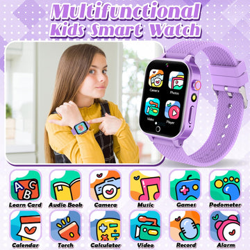 Smart Watch For Kids Girls Age 3-12 With 26 Puzzle Games Hd Video Camera Touchscreen Music Player Learning Cards Storybook Pedom