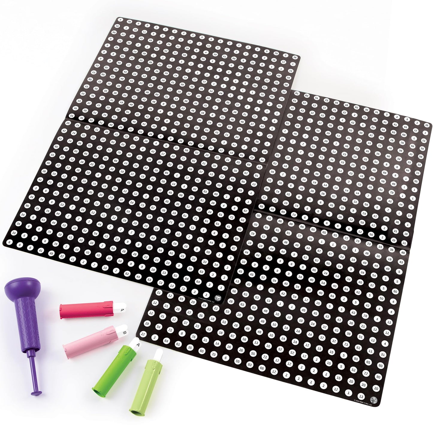 Make It Real: Stamp to Reveal: 2 Characters - Cool Cat & Smily Dino - DIY 2 Dot Posters, 11 x 16.5, Craft Kit, Artwork Activity,