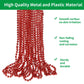 ZZYFGH 33'' 7mm Metallic Red Bead Necklace Bulk, Mardi Gras Round Beaded Necklaces for Valentines Wedding Birthday Mardi Gras Ch