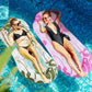Briwooody 2 Pcs Inflatable Pool Float Mat Pool Floaties Rafts with Headrest Loungers Sun Tanning Floaty for mature-themed Cool Water Hck Chair for Summer Swimming Pool Lake Beach Party Toys(Mesh)