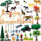 ONEST 49 Pieces Mini Farm Animal Figurines Playset Hand Painted Tiny Farm Animals Realistic Detailed Plastic Puppy Figures Toys 