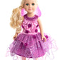 Little Adventures Purple Blossom Fairy Girl Doll Dress With Wings - Doll Not Included - Machine Washable Child Pretend Play And Party Doll Clothes With No Glitter
