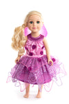 Little Adventures Purple Blossom Fairy Girl Doll Dress With Wings - Doll Not Included - Machine Washable Child Pretend Play And Party Doll Clothes With No Glitter