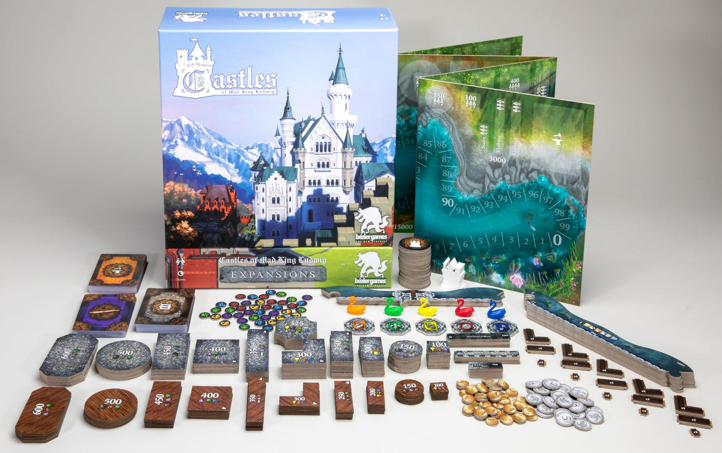 Bezier Games Castles of Mad King Ludwig Expansions 2nd Ed Strategy Board Game - Cardboard, Blue, Model BEZCASX1STST5K052023