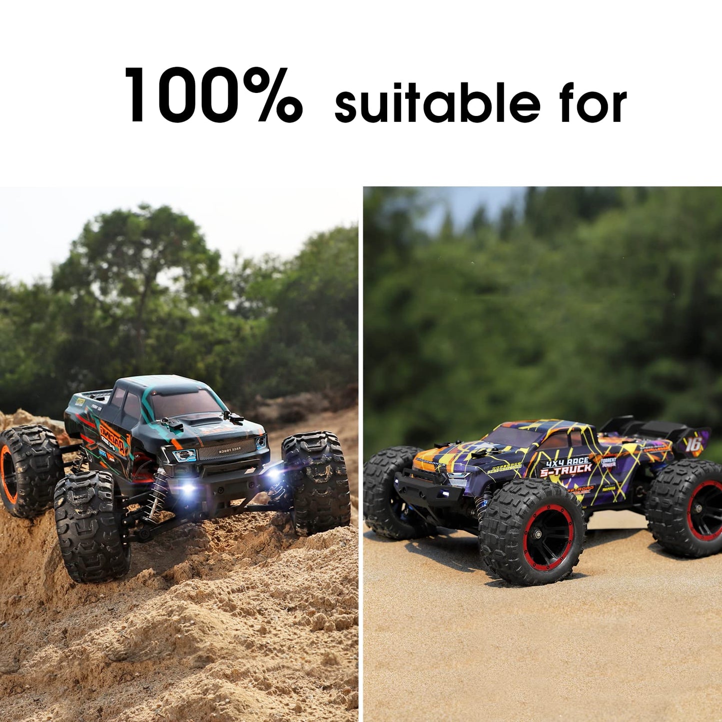 Haiboxing Rc Shocks For 1/16 Scale Car, 4Pcs Aluminum Capped Oil Filled Shocks For Haiboxing 16889(M16100A*2)