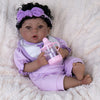 Ekokiz Reborn Baby Doll, 18-Inch Lifelike Baby Dolls American African Baby Girl Soft Cloth Body Newborn Baby Dolls With Clothes