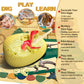 Dinosaur Eggs Dig Kit Toys - 12 Dino Fossil Eggs Excavation Kit W Play Mat For Kids Easter Party Favor Basket Stuffers Stem Toy