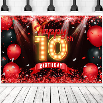 Happy 21St Birthday Banner Backdrop Red And Black 21 Years Old Background Bday Decorations For Girls Boys Women Men Photography Party Supplies Glitter