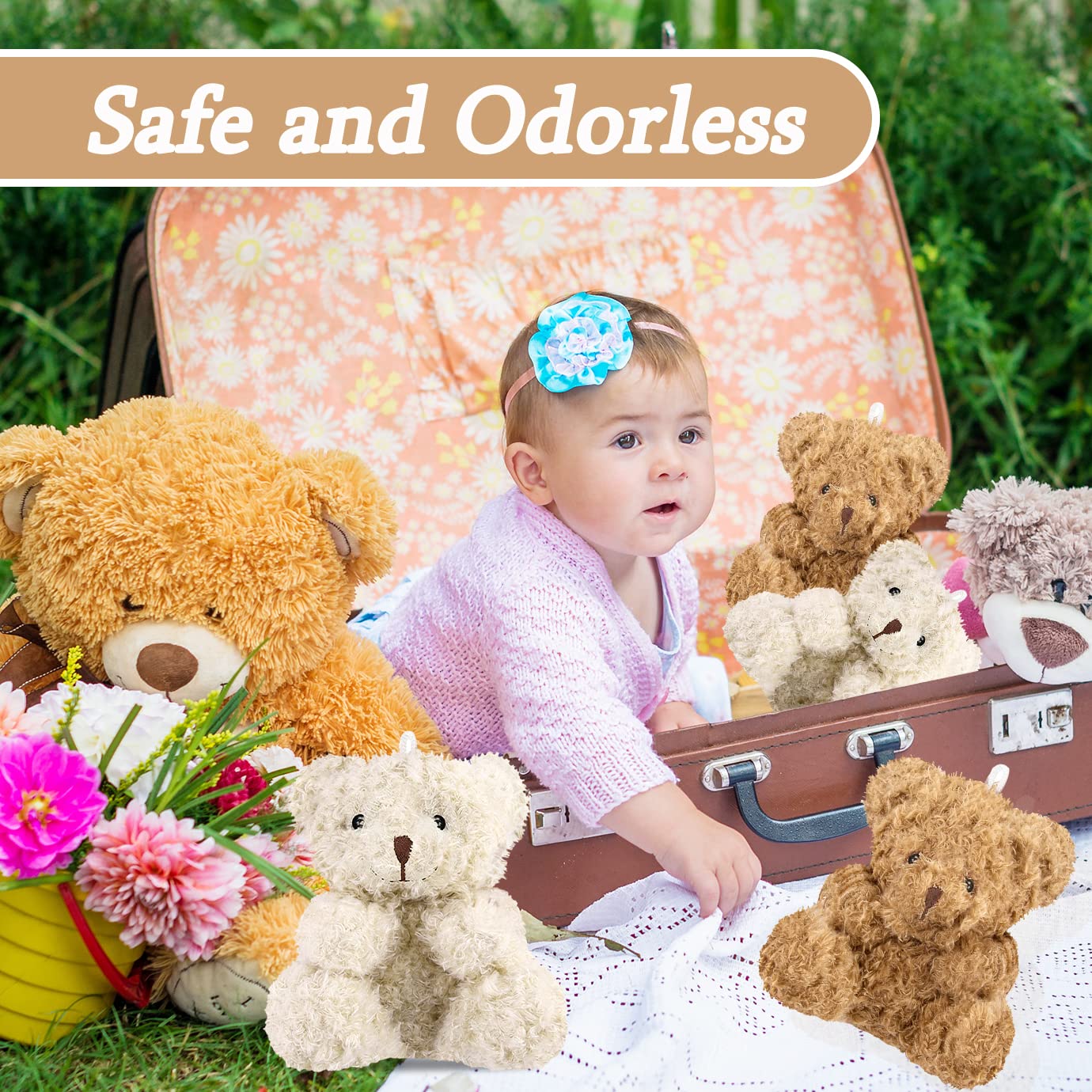 10 Pieces Plush Mini Teddy Bear 4 Inch Stuffed Animals Tiny Soft Bear Doll For Graduation Birthday Wedding Baby Shower Decoratio