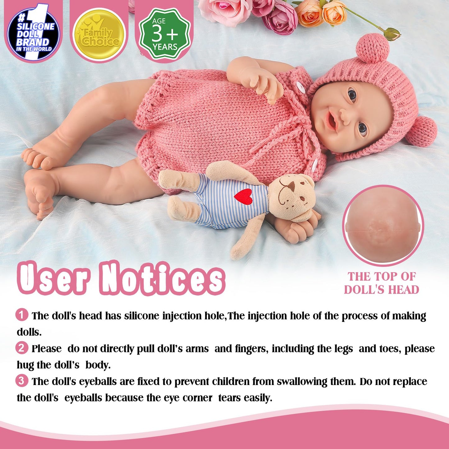Vollence 12 inch Silicone Baby Dolls Lifelike Realistic Silicone Babies Reborn Real Newborn Baby Dolls with Feeding Accessories - Girl
