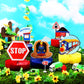 Spakon Train Birthday Party Decorations - 9 Pcs Railroad Honeycomb Centerpieces, Colorful Cardboard Table Toppers for Kids & Baby Showers