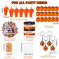 158 Pcs Basketball Party Favors Set 18 Basketball Keychains 18 Silicone Bracelets 18 Mini Basketball 18 Whistles 50 Stickers 18