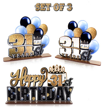 Lingteer Happy 31St Birthday Gold Acrylic Table Topper Centerpieces Set - Cheers To 31 Years Old Birthday 31St Bday Party Gift Decorations.
