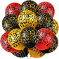 Gejoy 50 Pcs Cheetah Balloons Gold Black Red Leopard Print Balloons 12 Inch Spots Latex Leopard Jungle Animal Decorations for Ch