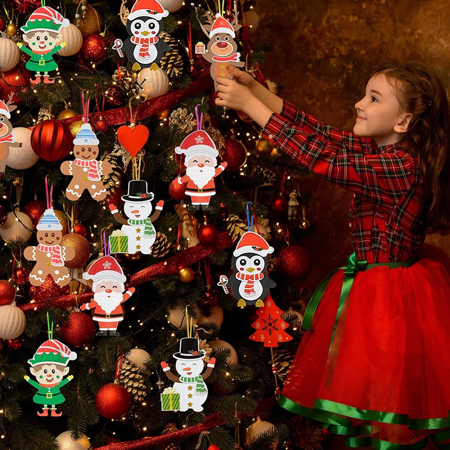 Fennoral 12 Pack Christmas Crafts For Kids Christmas Foam Stickers With Snowman Penguin Santa Claus Elf Gingerbread Man Reindeer