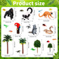 Jexine 25 Pack Rainforest Animals Figures Toys Set Assorted Creatures Rainforest Diorama Supplies Animals Model Trees for Birthd