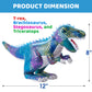 Build Me Plush Dinosaur Stuffed Animal Set Of 4 Soft Dinosaurs, 12'' Stuffed Dinosaur Set Includes T-Rex Brachiosaurus Stegosaur