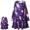 Star Unicorn Twril Dresses Matching Doll&Girls Long Sleeve Birthday Gifts 4T 5T