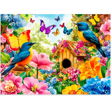 300 Piece Jigsaw Puzzle for Adults, Birds Flower Puzzles 300 Pieces for Adults Fit Together Perfectly, Challenging Puzzle for Fr