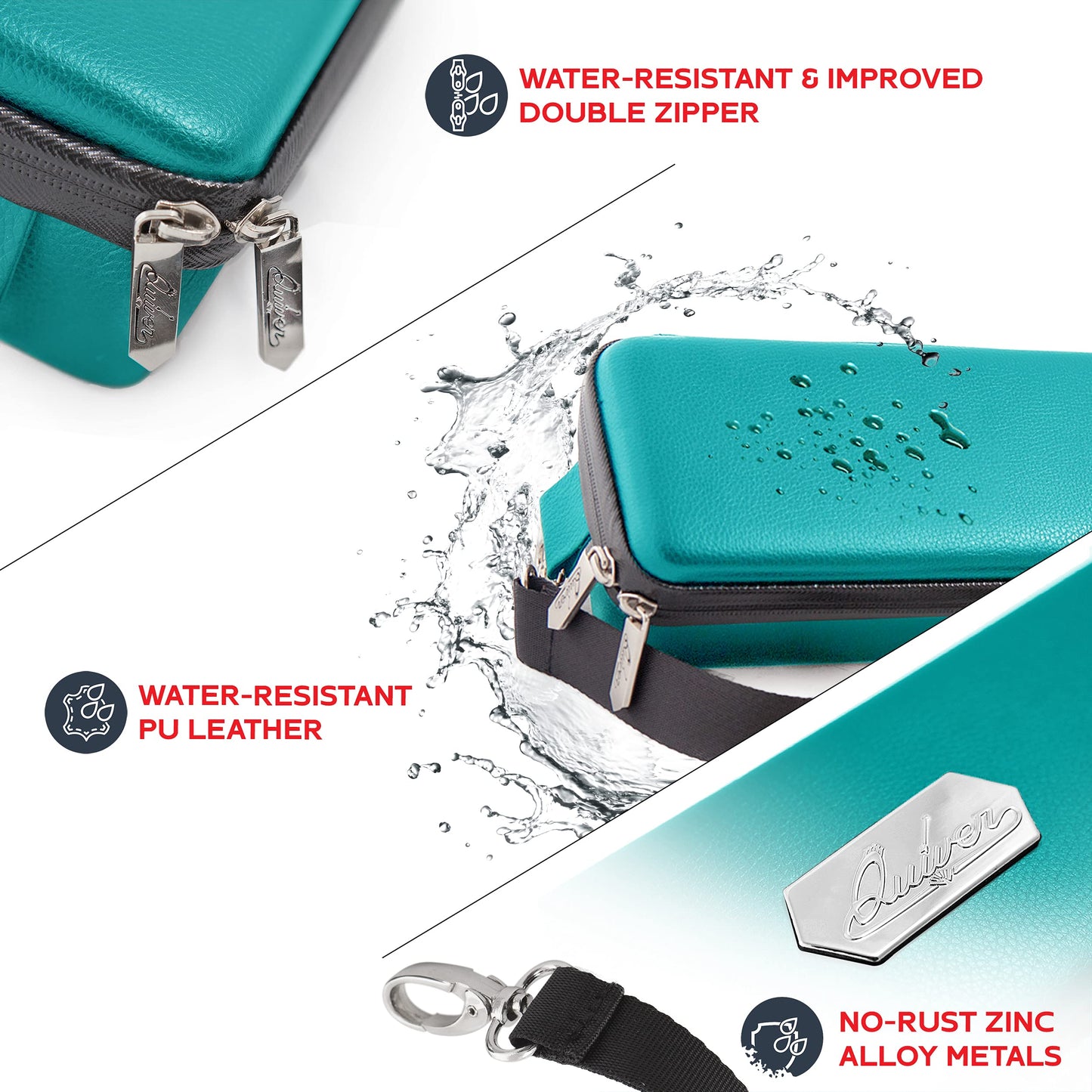Teal Portable Game Card Carrying Case, PU Leather Exterior with Double Zipper, Dividers, Wrist Strap & Shoulder Strap | Holds up to 1350 Cards | D Teal Portable Game Card Carrying Case, PU Leather Exterior with Double Zipper, Dividers, Wrist Strap & Shoulder Strap | Holds up to 1350 Cards | D