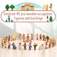 Blosssound 40 Pcs Wooden Community Helpers Figures Playset - Multicultural Career Educational Toys for Kids, Model GEY-Blosssound-1642