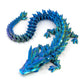 Subpoly Medium 12 Articulated Crystal Dragon - Multi Color 3D Printed Plastic Dragon Figure - Rainbow Pearlescent Colors - Interlocked Body Segments and Legs (Medium 12  Periwinkle Lime)
